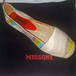 MISSONI espadrille multi color flats shoes size 7